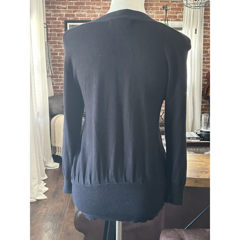 MNG By Mango Black Tie Front Lightweight Cardigan Sweater Size M Womens - Picture 3 of 6